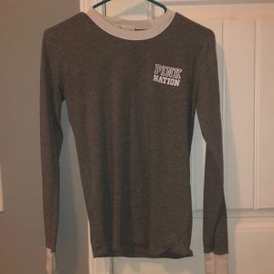 Pink nation grey long sleeve